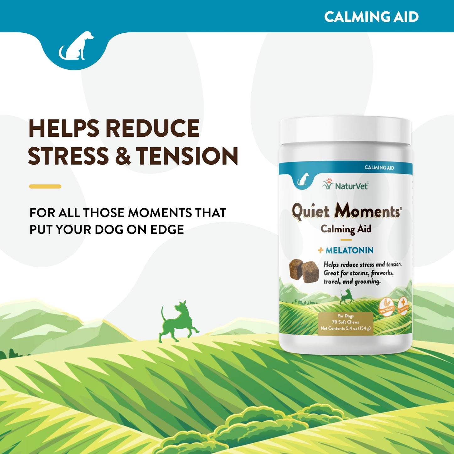 NaturVet Quiet Moments Calming Aid – Stress Support for Anxious Dogs