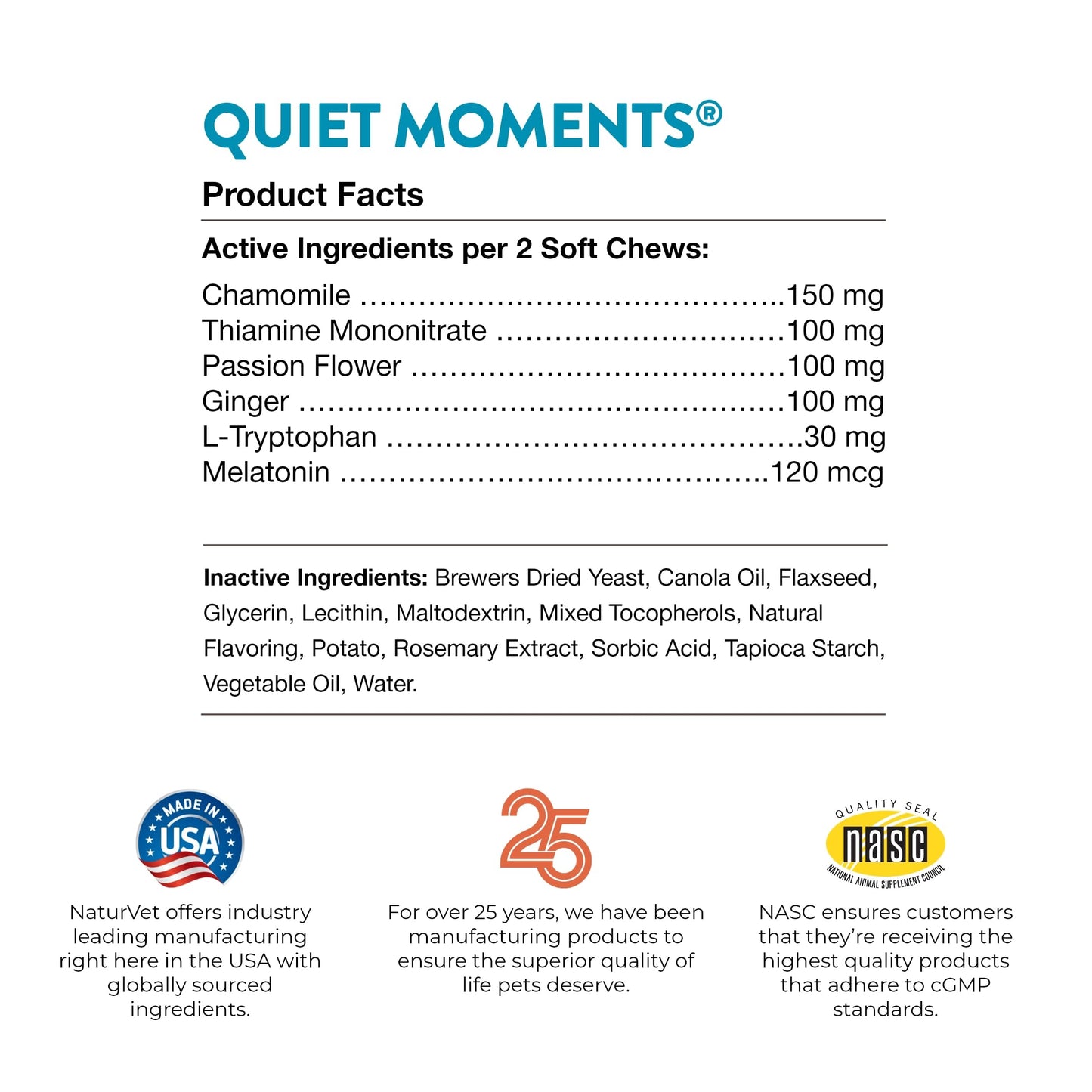 NaturVet Quiet Moments Calming Aid – Stress Support for Anxious Dogs