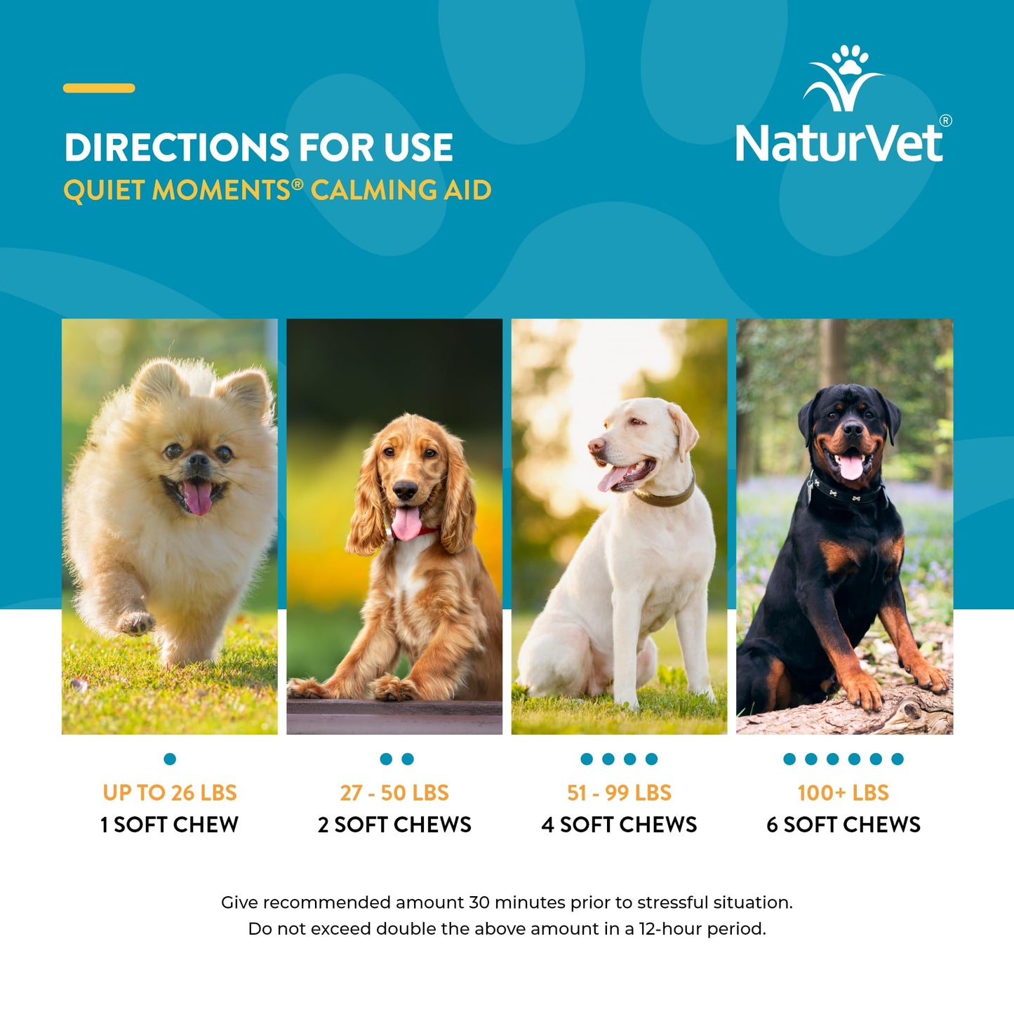 NaturVet Quiet Moments Calming Aid – Stress Support for Anxious Dogs